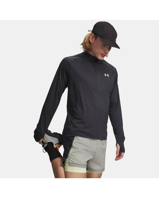 Under Armour Black Explor Trail Run ¼ Zip Anthracite Fade for men