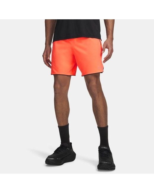 Under Armour Red Velociti Pro 7" Shorts Electric Tangerine Reflective for men