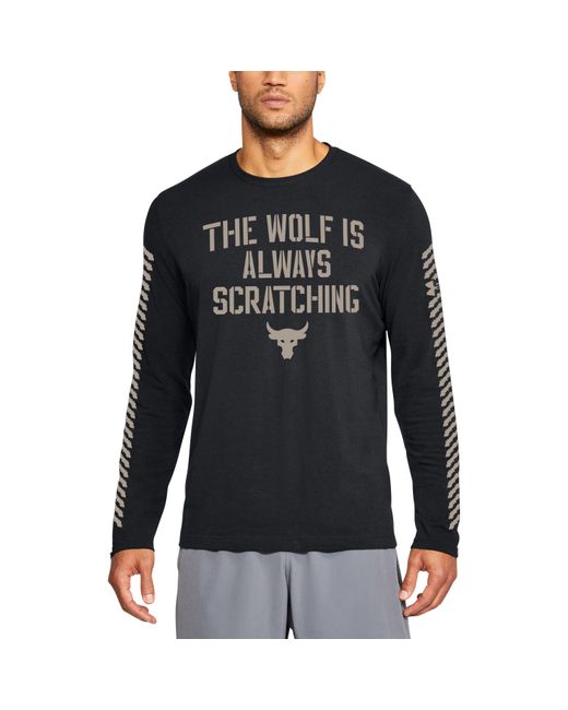 Under Armour Black Men's Ua X Project Rock The Wolf Long Sleeve T-shirt for men