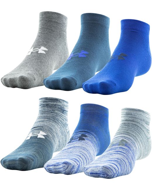 Under Armour Ua Essential Low Cut Socks - 6-pack in Blue for Men | Lyst