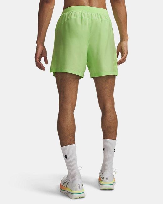 Under Armour Green Launch 5" Shorts Lumos Lime Lumos Lime Reflective for men