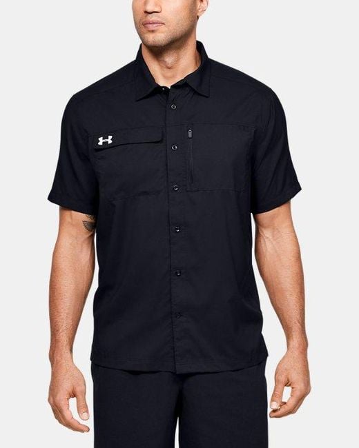 Under Armour Men's Ua Motivator Coach's Button Up Shirt in Black for