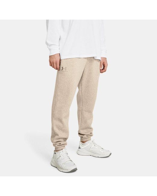 Under Armour Herenjoggingbroek Icon Fleece Timberwolf Taupe Light Hthr Timberwolf Taupe in het Natural voor heren