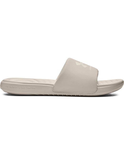 Under Armour Gray Ansa Fixed Slides for men