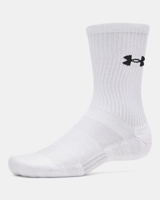 Under Armour White Performance Cotton 3-Pack Crew Socks Ultimate