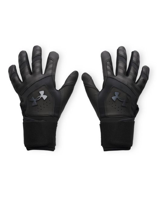 Under Armour Black Ua Yard 10 Long Cuff Batting Gloves for men