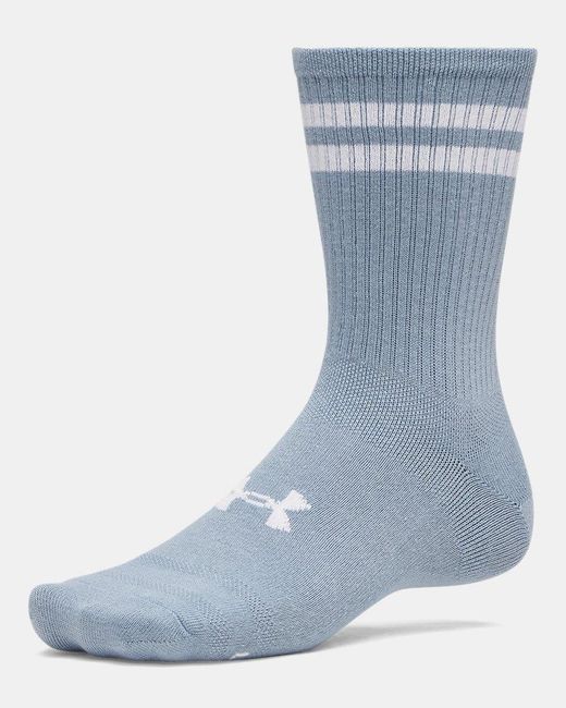 Under Armour Gray Essential 6-Pack Crew Socks Fog Wind