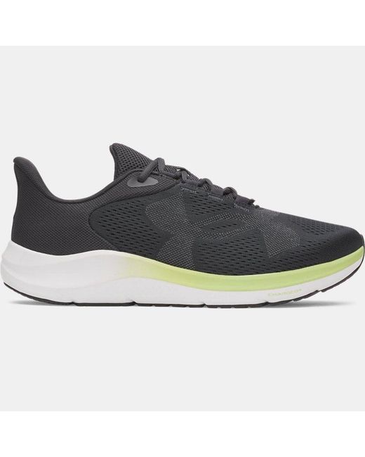 Under Armour Gray Pursuit 4 Big Logo Running Shoes Anthracite Lumos Lime Castlerock for men