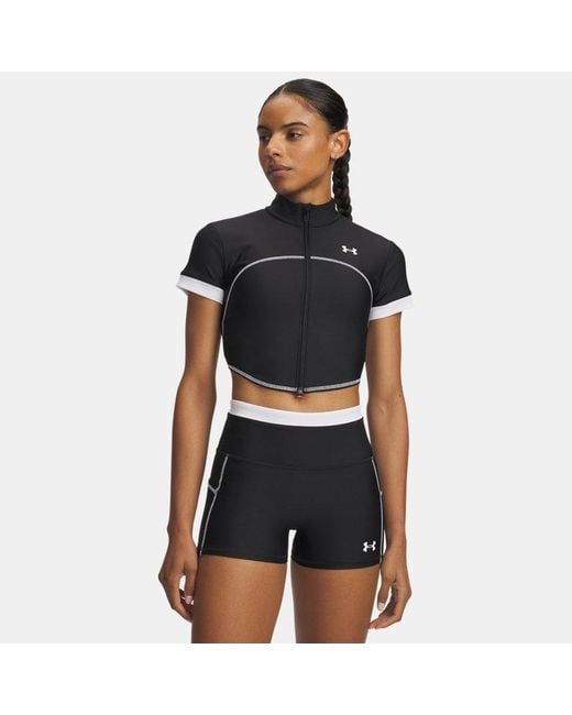 Under Armour Black Heatgear Short Sleeve Full Zip