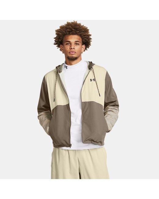 Under Armour Gray Icon Legacy Windbreaker Taupe Dusk Silt for men