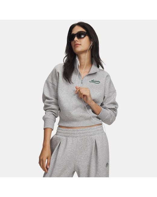 Under Armour Gray Ua Rival Fleece Varsity 1⁄2 Zip