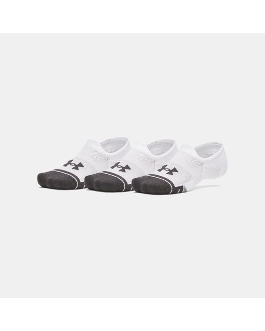 Under Armour White Performance Tech 3-Pack Ultra Low Socks Jet