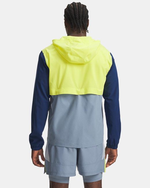 Under Armour Blue Velociti Hooded Jacket Blackout Flash Light Reflective for men