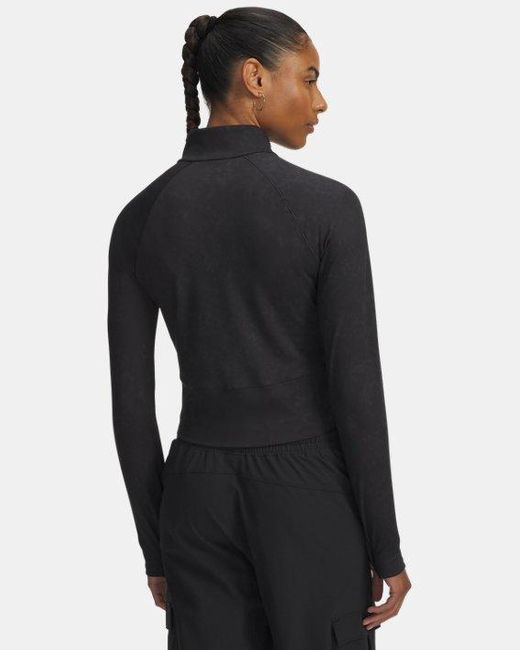 Under Armour Meridian Damestop Met Rits En Suède-Effect Zwart Zwart in het Black