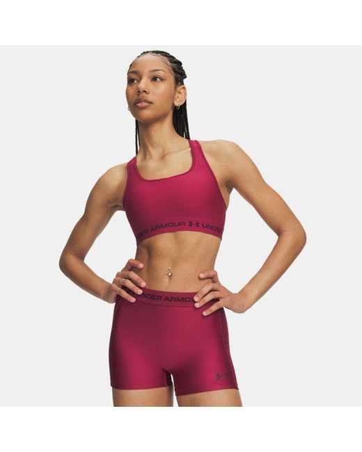 Under Armour Red Crossback Mid Sports Bra Claret Ox Blood