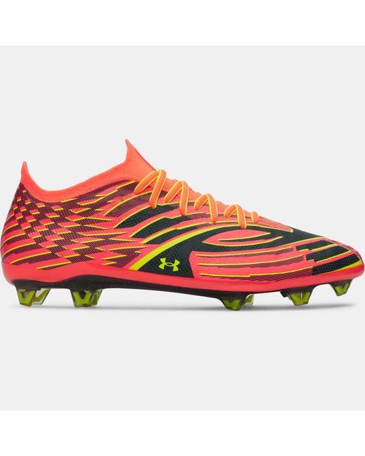 Under Armour Red Shadow Elite 4 Fg Mach Soccer Cleats Electric Tangerine Arden High Vis for men
