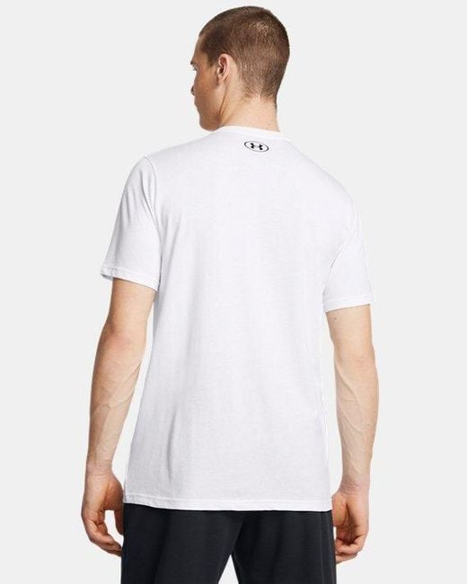 Under Armour Herenshirt Project Rock Payoff Graphic Met Korte Mouwen Wit Zwart in het White voor heren