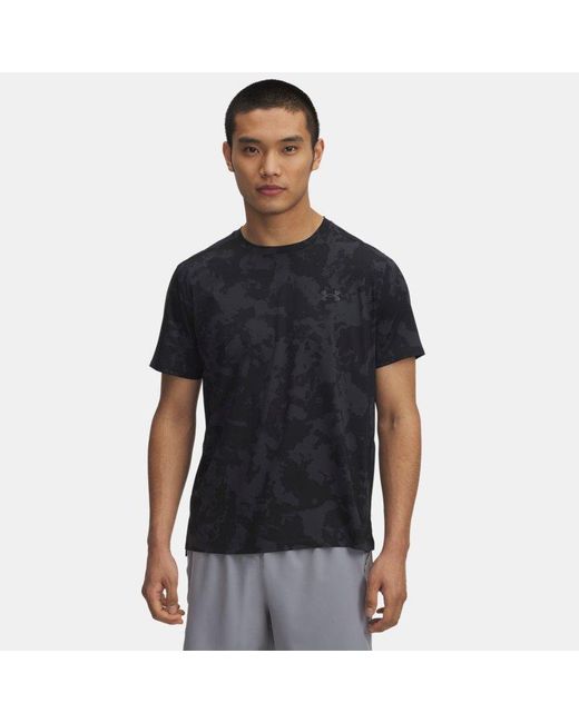 Under Armour Gray Launch Elite Printed Short Sleeve Anthracite Reflective for men