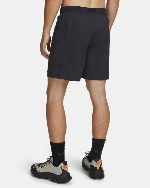 Under Armour Blue Explor Hike Cargo Shorts Anthracite for men