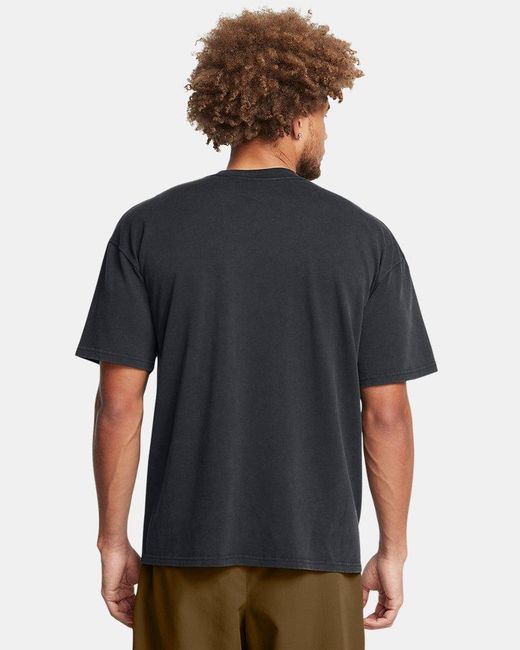 Under Armour Blue Ua Heavyweight Logo Wash Oversized Short Sleeve for men