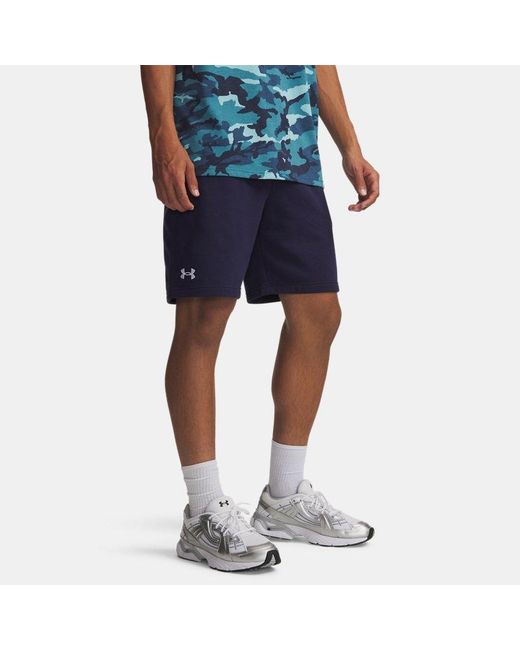 Under Armour Blue Rival Fleece 10" Shorts Midnight for men