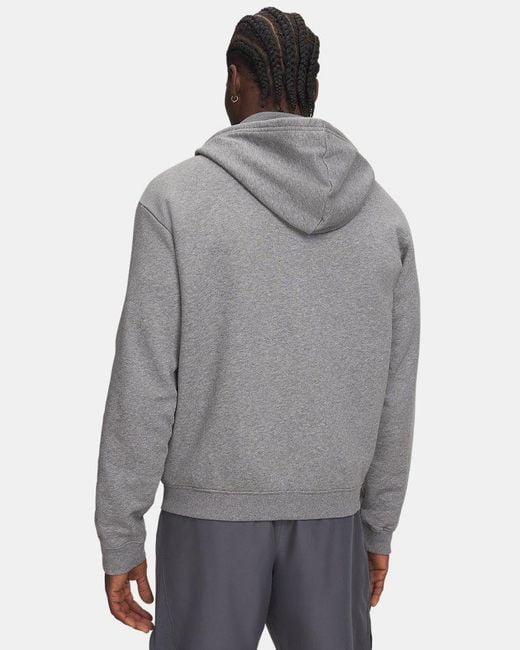 Under Armour Gray Ua Rival Fleece Full-zip Hoodie for men