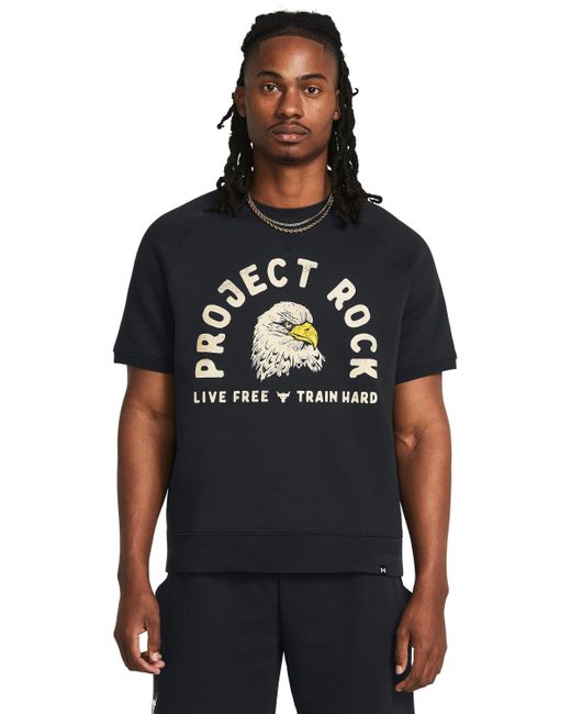 Camiseta de manga corta con cuello redondo estampada project rock eagle Under Armour de hombre de color Black