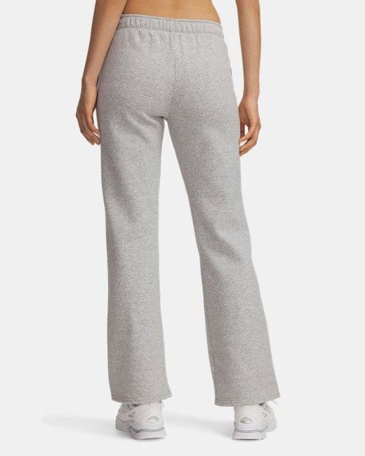 Pantalon Passepoilé Rival Fleece Pour Femme Mod Light Heather Blanc Under Armour en coloris Gray