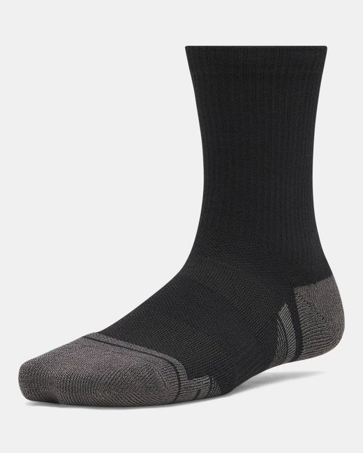 Under Armour Black Performance Tech Kids' 3-Pack Crew Socks Ultimate Ultimate Jet