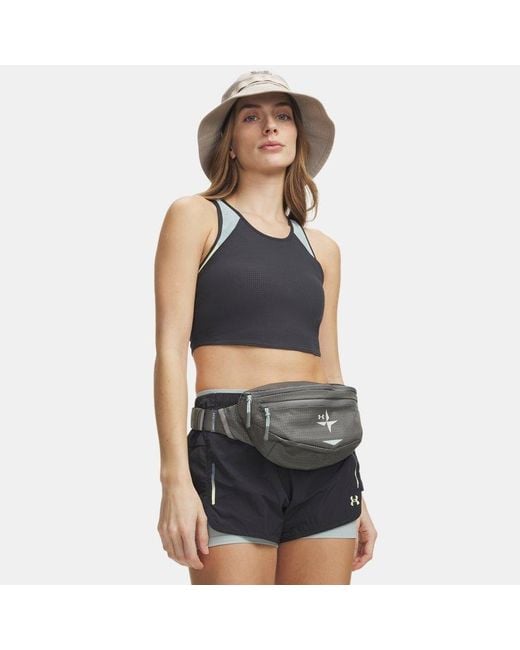 Under Armour Blue Explor Trail Run Pocket Tank Anthracite Fade