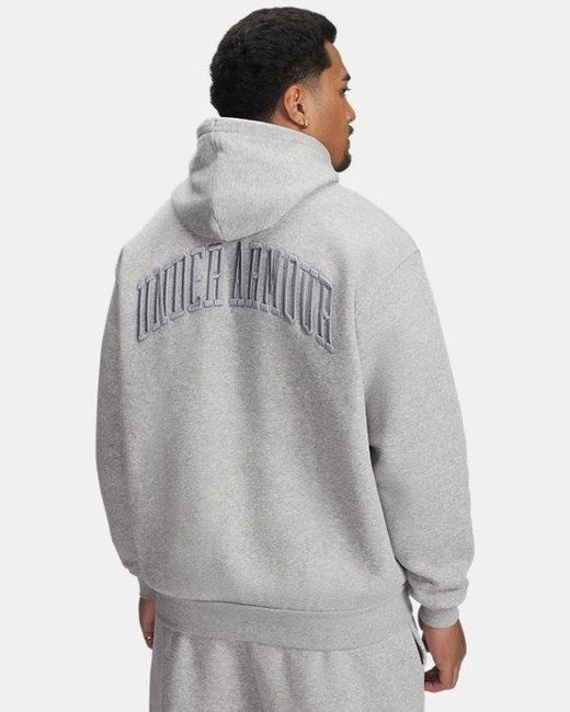 Sweat À Capuche Et Motif Icon Fleece Pour Homme Mod Light Heather Noir Under Armour pour homme en coloris Gray