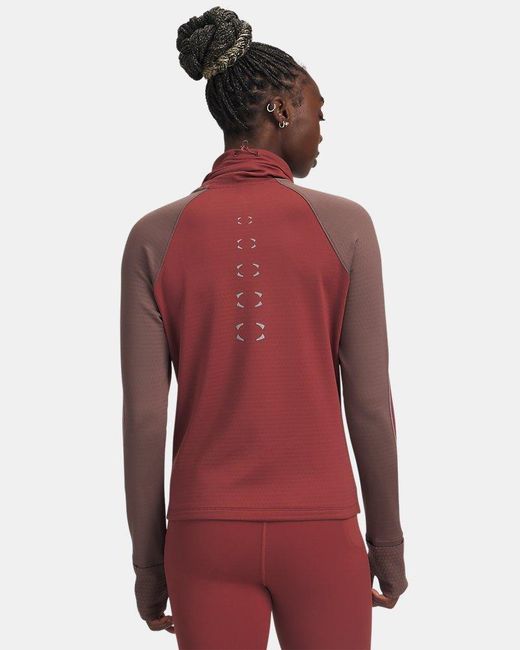 Under Armour Red Halo Run Cold Weather Funnel Cinna Sierra Taupe Reflective