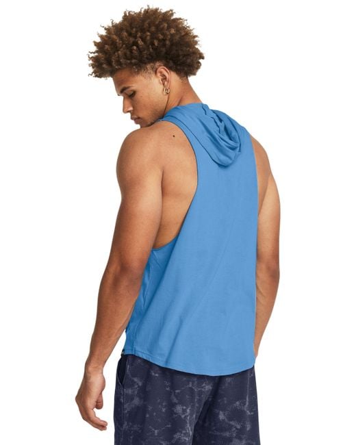 Under Armour Blue Project Rock Lfg Graphic Sleeveless Hoodie for men