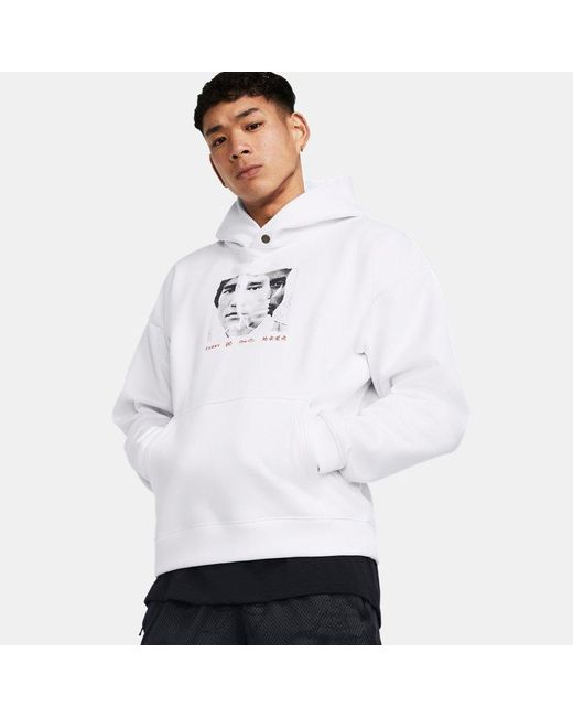 Under Armour White Curry X Bruce Lee Hoodie for men