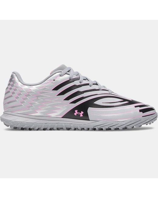 Under Armour Gray Mach 1 Select Turf Soccer Shoes Steel Metallic