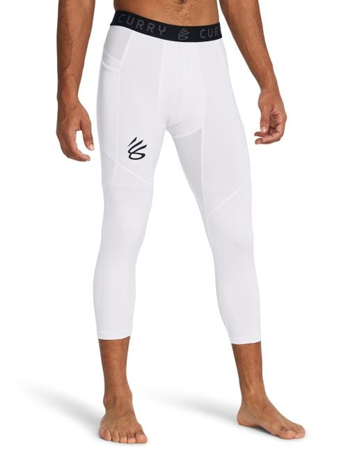 Under Armour Curry Brand 3⁄4 leggings in White for Men