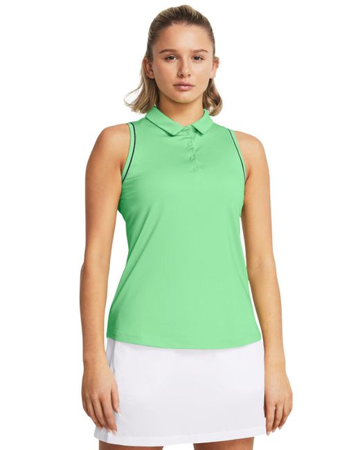Lime green top under armour polo