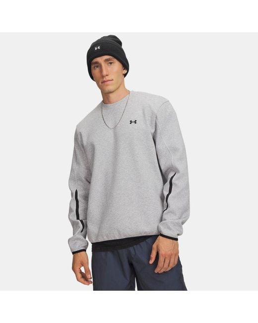 Under Armour Gray Unstoppable Fleece Crew Mod Light Heather for men
