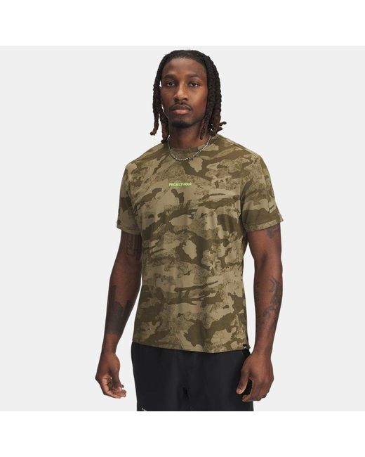 Under Armour Green Project Rock Iso-Chill Short Sleeve Bayou Hyper for men
