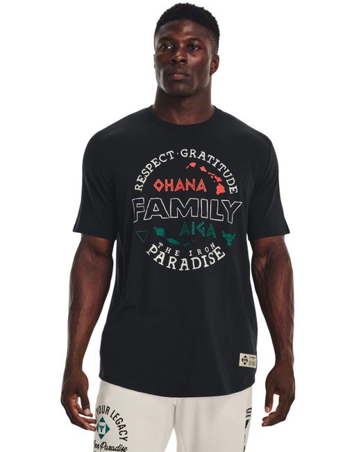 Under Armour Black Project Rock Family Short Sleeve for men