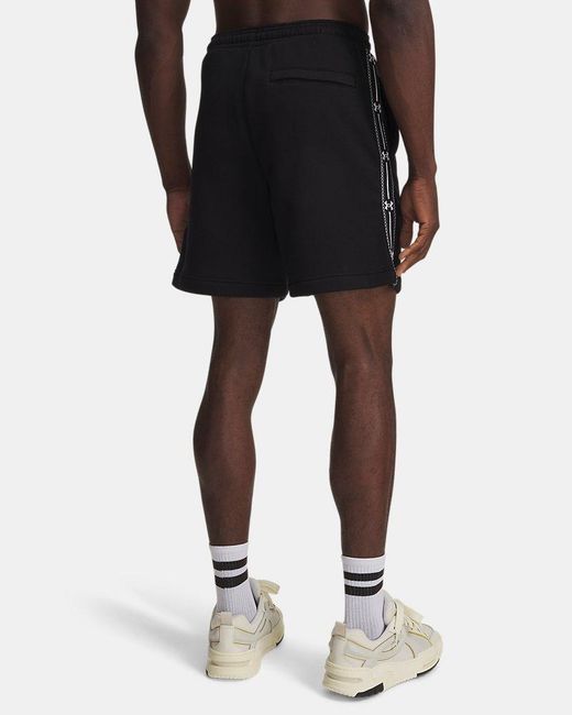 Under Armour Black Ua Icon Fleece Taped Shorts for men