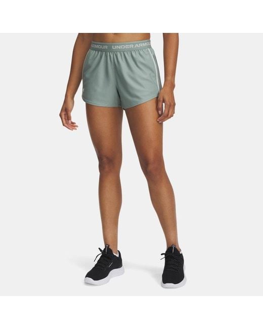 Shorts Tech Play Up Da 8 Cm (3" Da Donna Silica Hydro Bianco di Under Armour in Blue