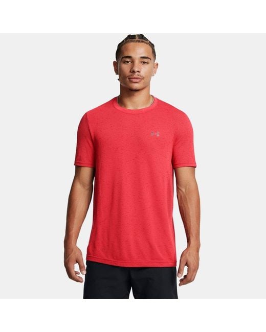 Under Armour Red Vanish Seamless Short Sleeve Racer / Cardinal for men