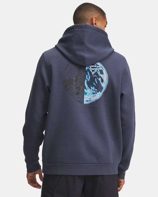 Under Armour Blue Icon Fleece Camo Fill Hoodie Downpour for men