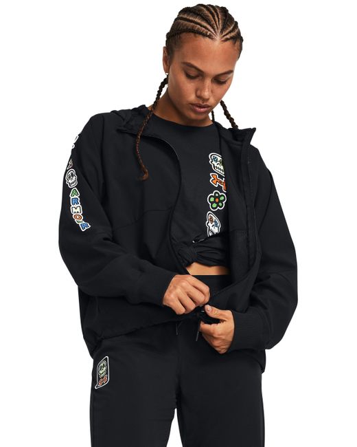 Under Armour Black Ua Day Of The Dead Woven Full-zip Jacket