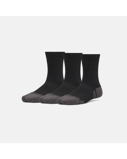 Under Armour Black Performance Tech Kids' 3-Pack Crew Socks Ultimate Ultimate Jet