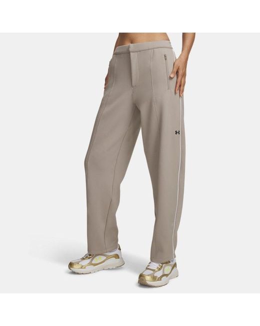 Under Armour Brown Knit Track Pants Timberwolf Taupe