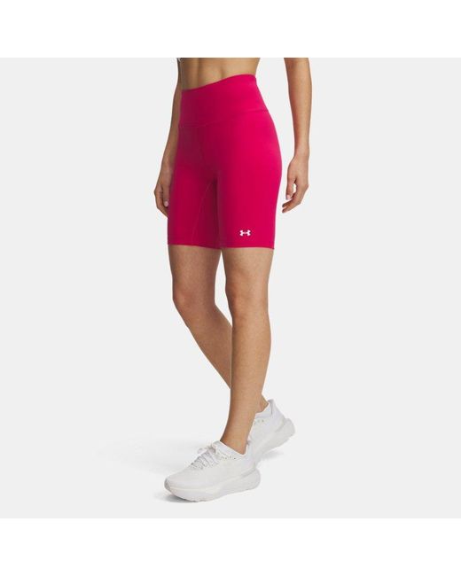 Under Armour Damesfietsbroek Motion Shaded Fuchsia Wit in het Red