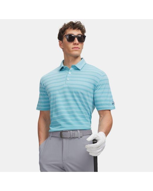 Under Armour Blue Armourdry Stripe Polo Haze Midnight for men