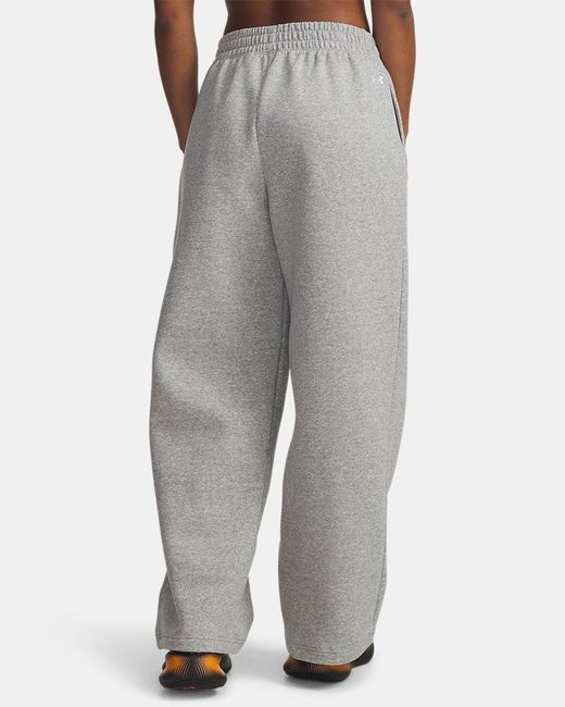 Under Armour Gray Rival Fleece Script Pants Mod Light Heather